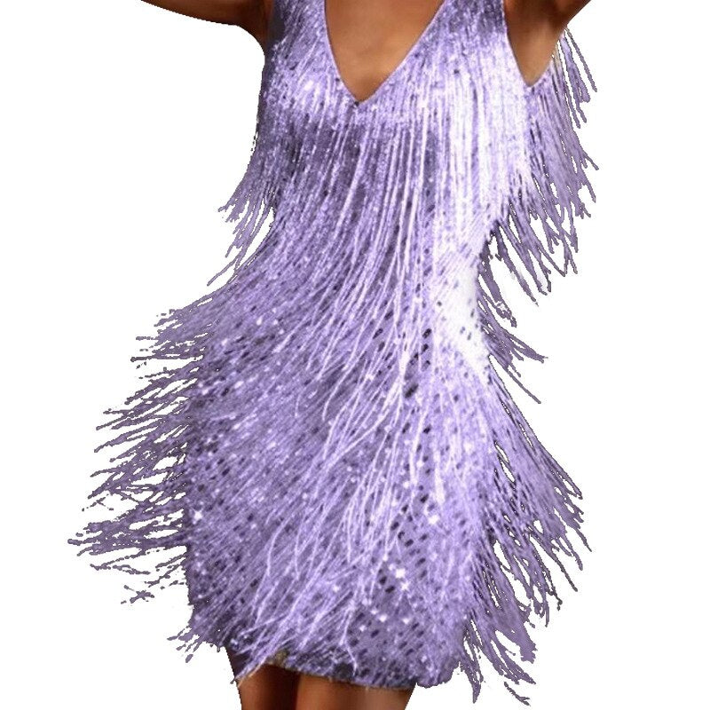Radiant Sequin Dress with Fringe