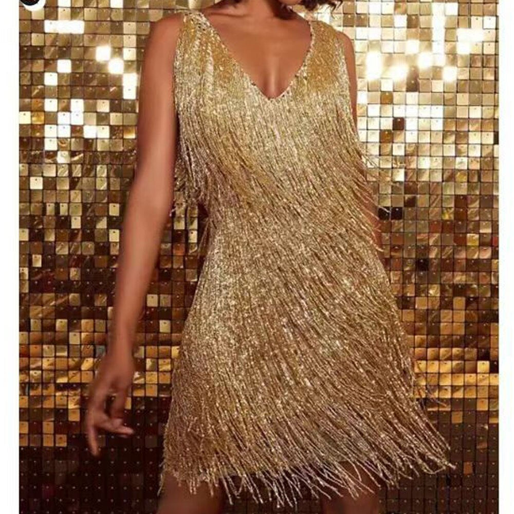 Radiant Sequin Dress with Fringe