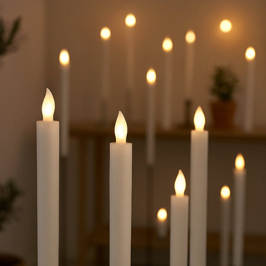 Real Wax LED Taper Candles with Timer Function – Pack of 6 – 24.5 cm