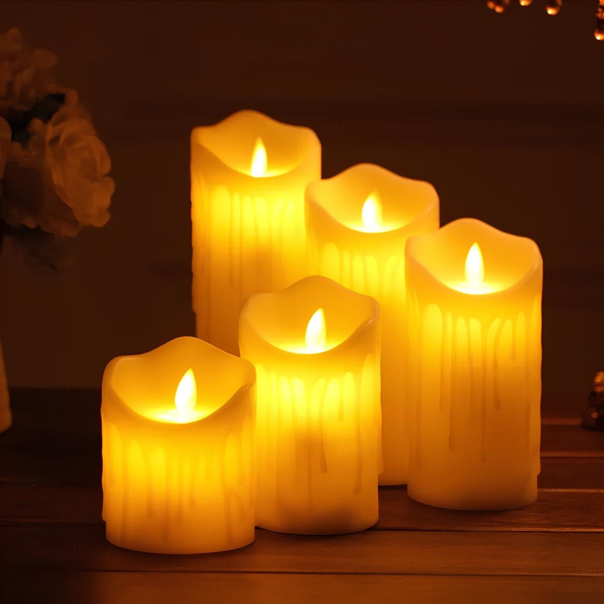 Realistic Battery-Operated Flameless LED Candles for Safe Use in Various Sizes