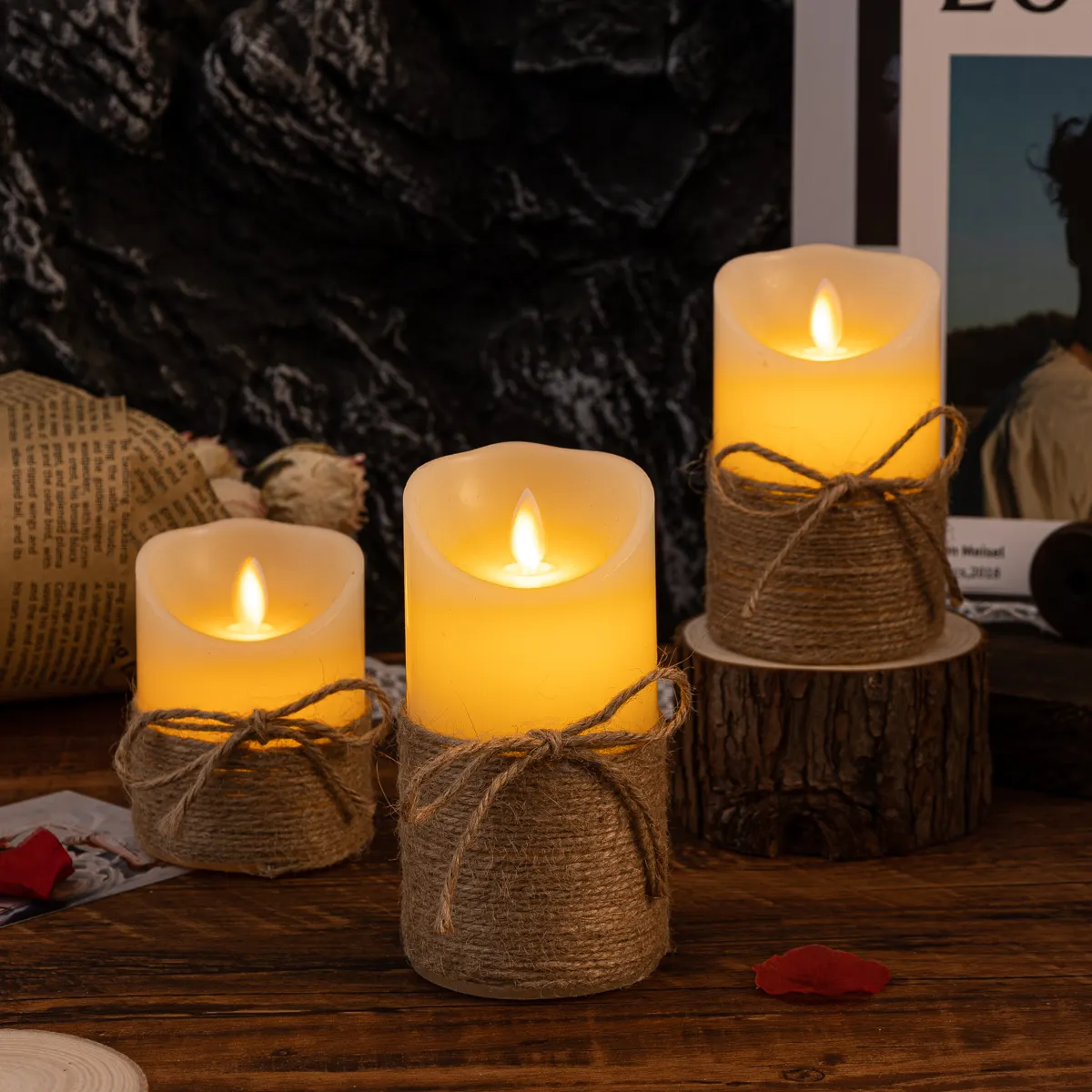 Realistic Battery-Operated Flameless LED Candles for Safe Use in Various Sizes