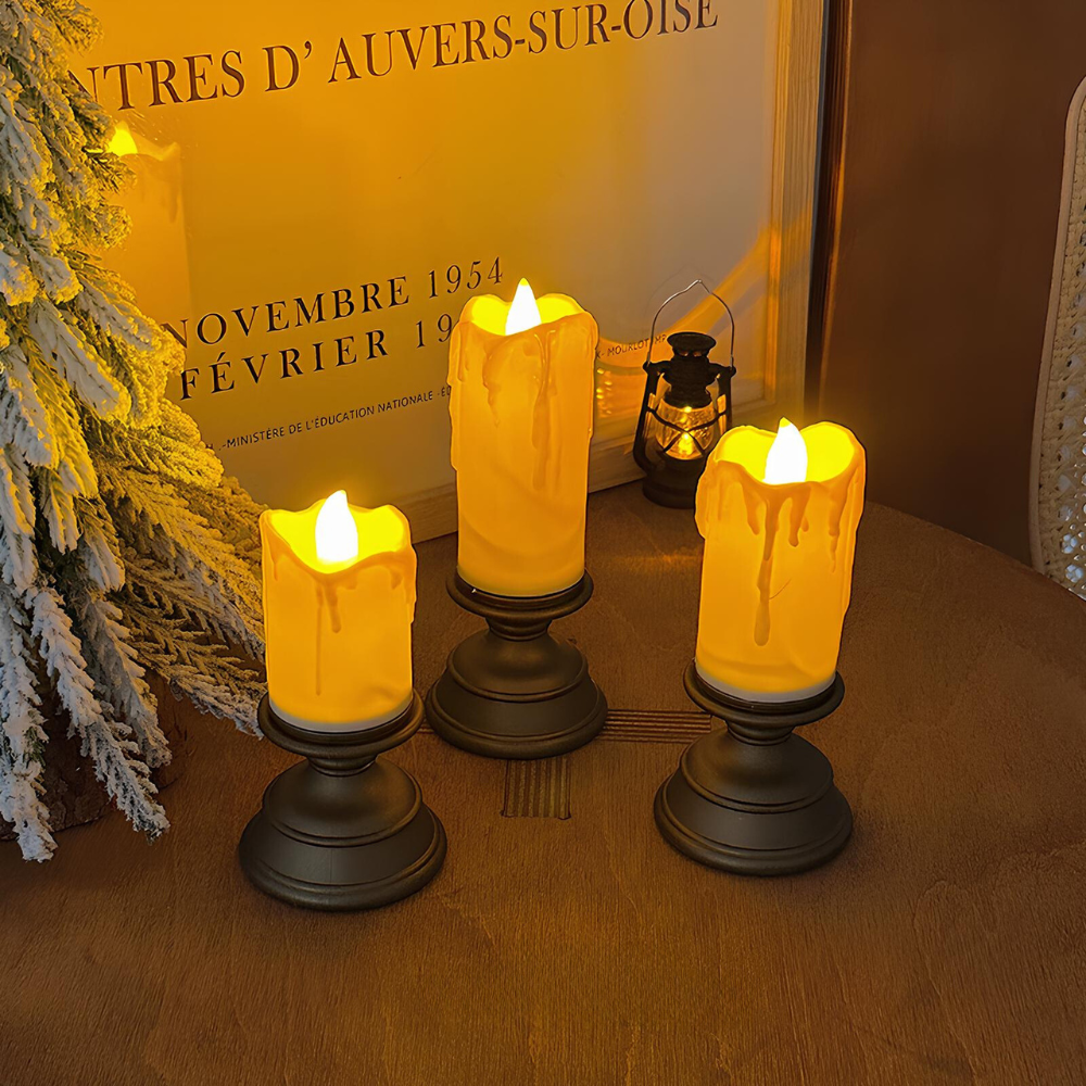 Realistic Battery-Operated Flameless LED Candles for Safe Use in Various Sizes