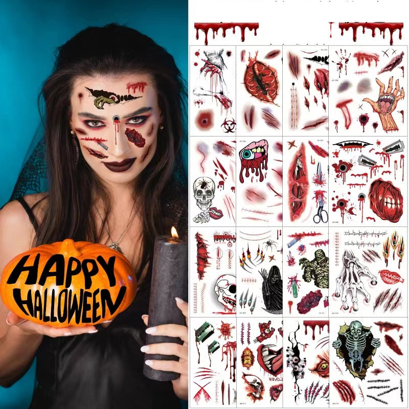 Realistic Halloween Horror Temporary Tattoos
