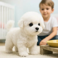 Realistic Interactive Plush Dog - Soft Animated Toy for Kids and Adults