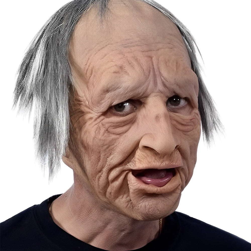 Realistic Old Man Mask – Halloween and Cosplay Latex Mask with Movable Mouth