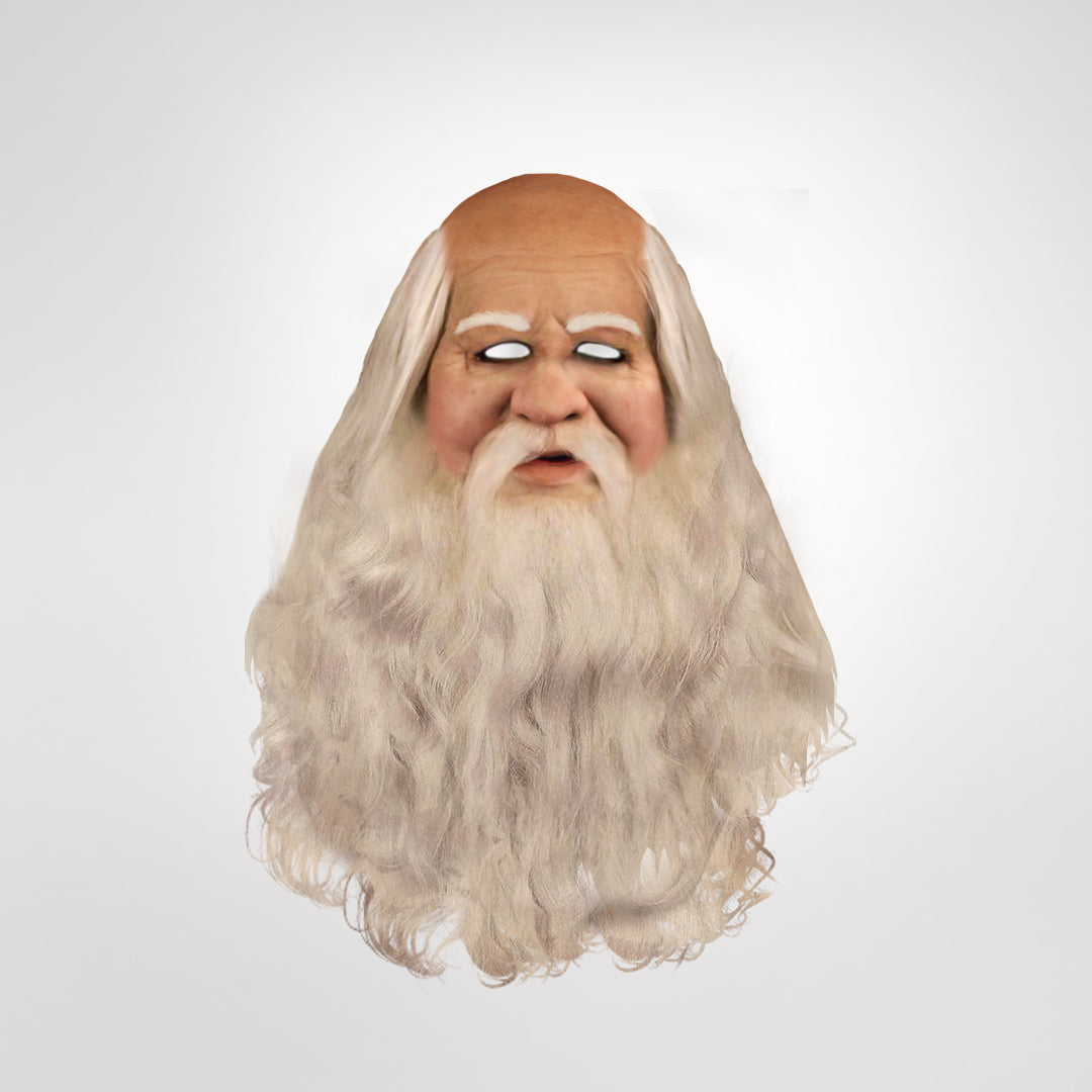 Realistic Santa Claus Mask Covering Face, Neck and Chest