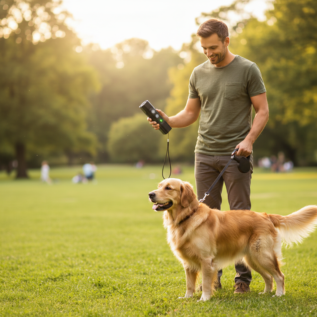 Rechargeable Ultrasonic Dog Training Device with Silent Signals, Hands-Free, Compact and Portable