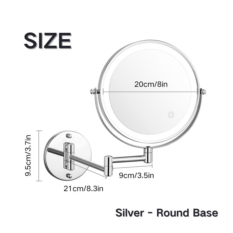 Rechargeable Wall-Mounted LED Shaving Mirror