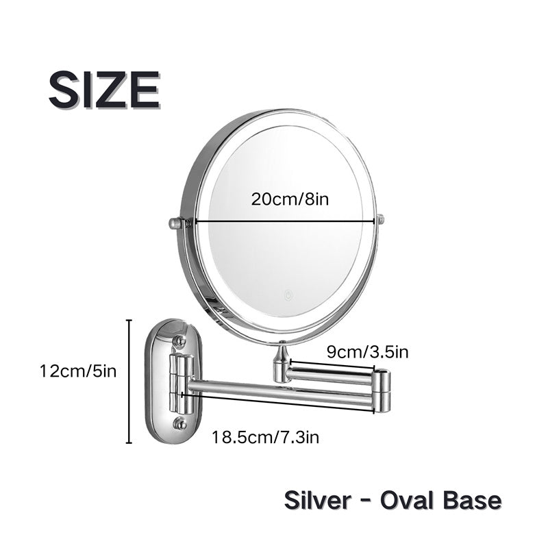 Rechargeable Wall-Mounted LED Shaving Mirror
