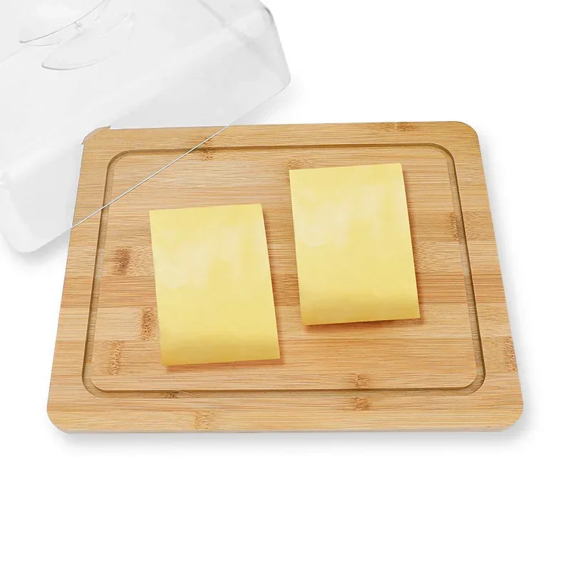 Rectangular Cheese and Butter Box with Bamboo Board