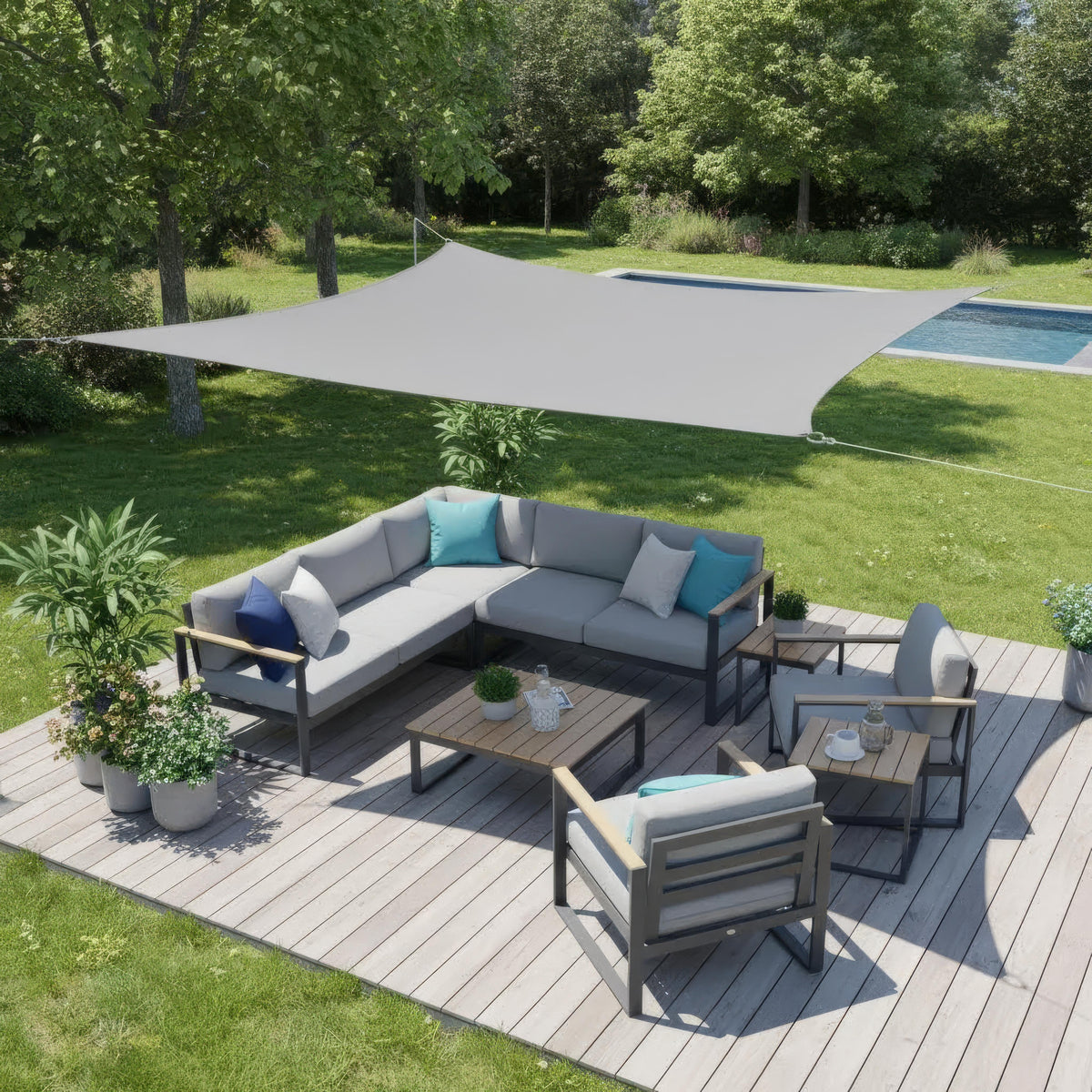 Rectangular Sun Shade Sail for Patio and Garden - Effective Shade and Durable Construction