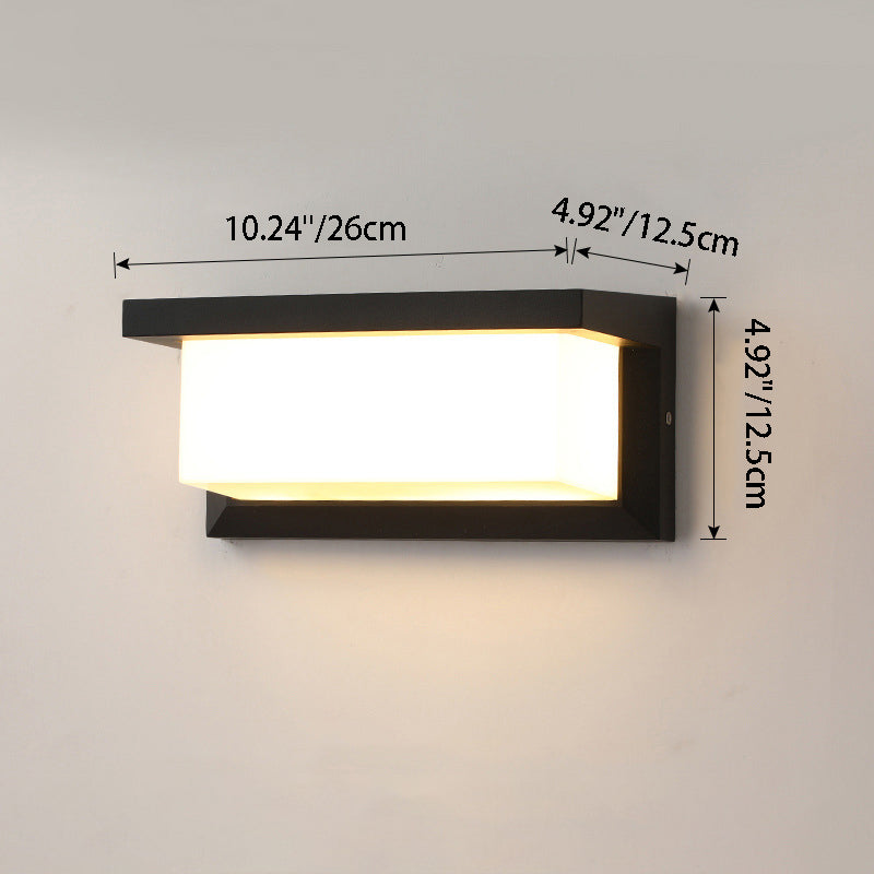 Rectangular Waterproof Aluminum LED Patio Wall Light