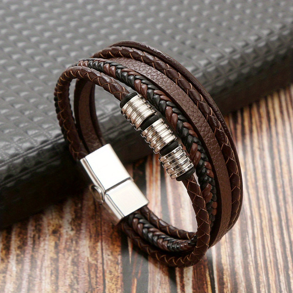 Refined Braided Leather Bracelet for Men