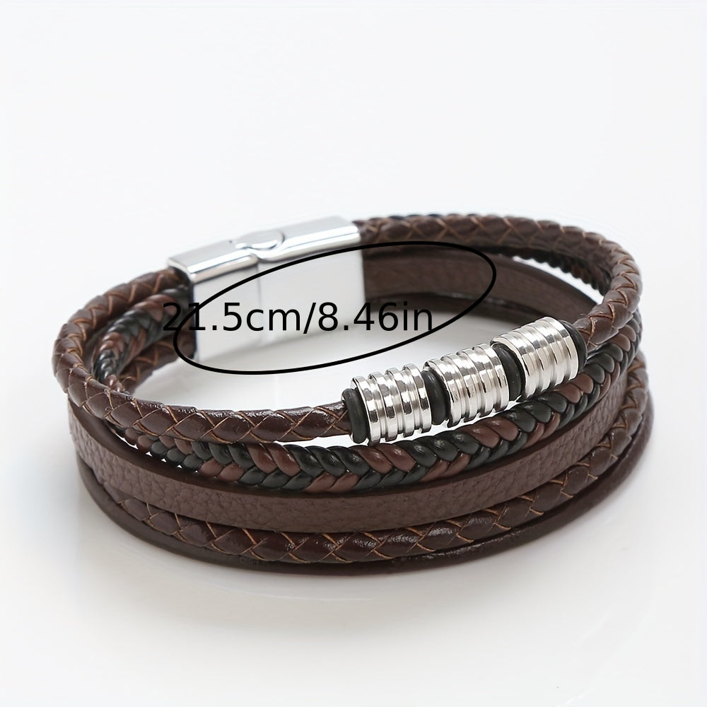 Refined Braided Leather Bracelet for Men