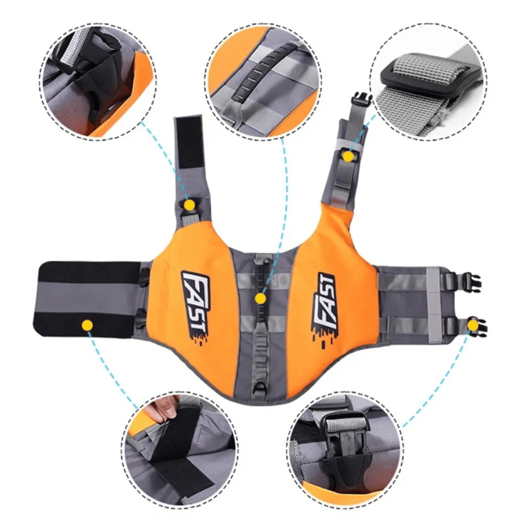 Reflective & Adjustable Dog Life Jacket for Swimming