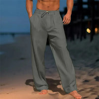 Relaxed Fit Pleated Linen Trousers