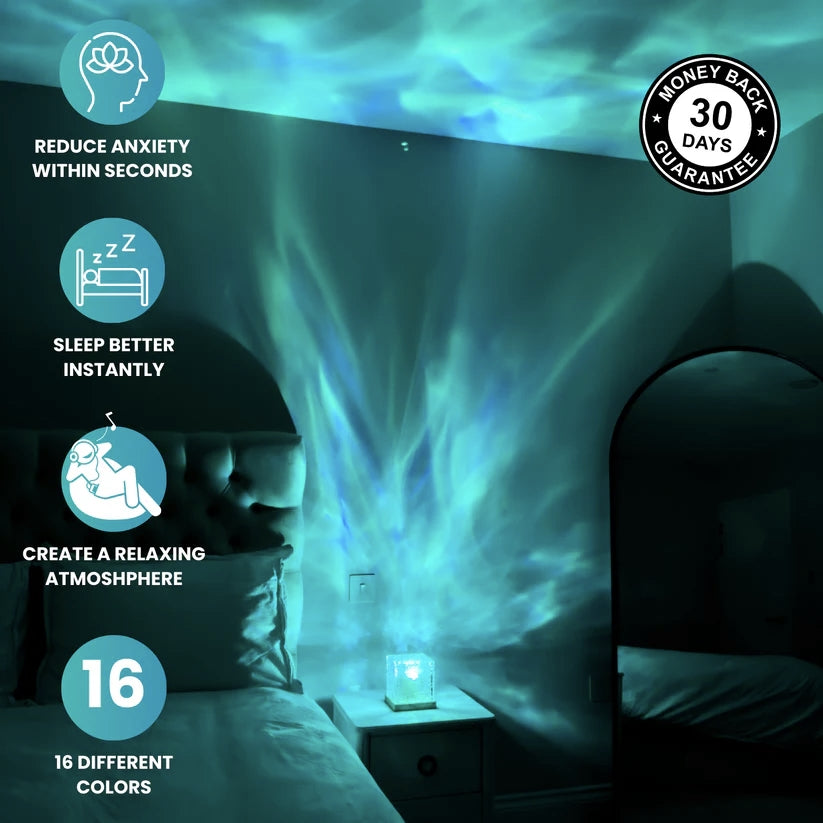 Relaxing Ambient Light Lamp with Wave Effect and Colors for Sleep and Serenity