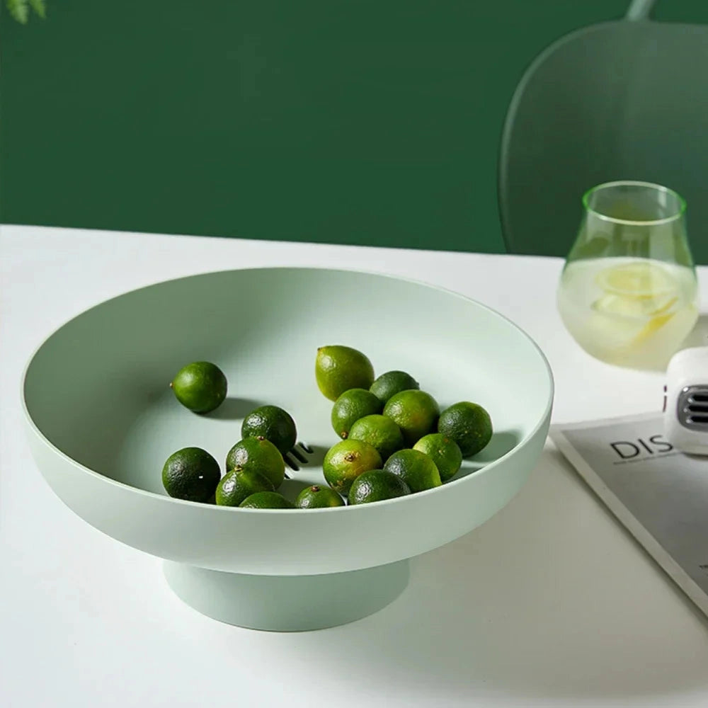 Retro Fruit Bowl with Vintage Leaf Design & Ceramic Finish