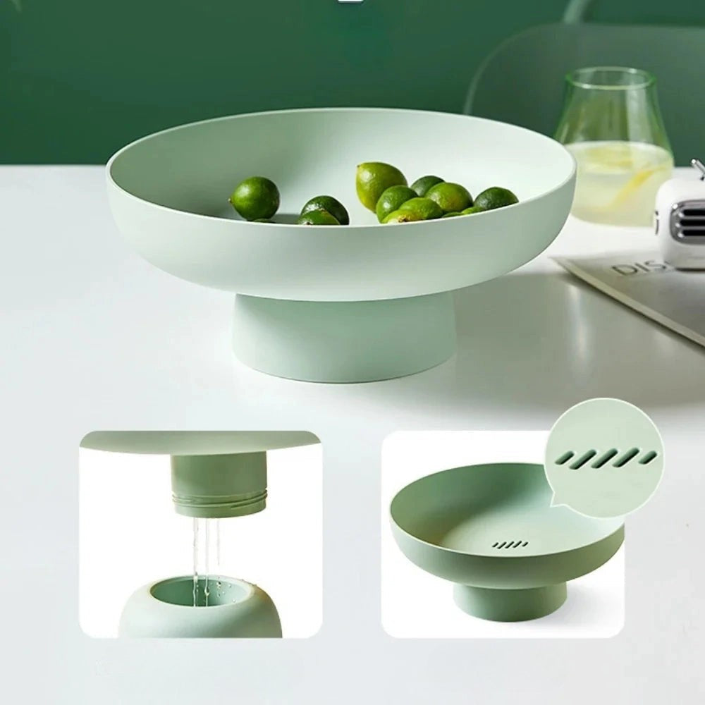 Retro Fruit Bowl with Vintage Leaf Design & Ceramic Finish