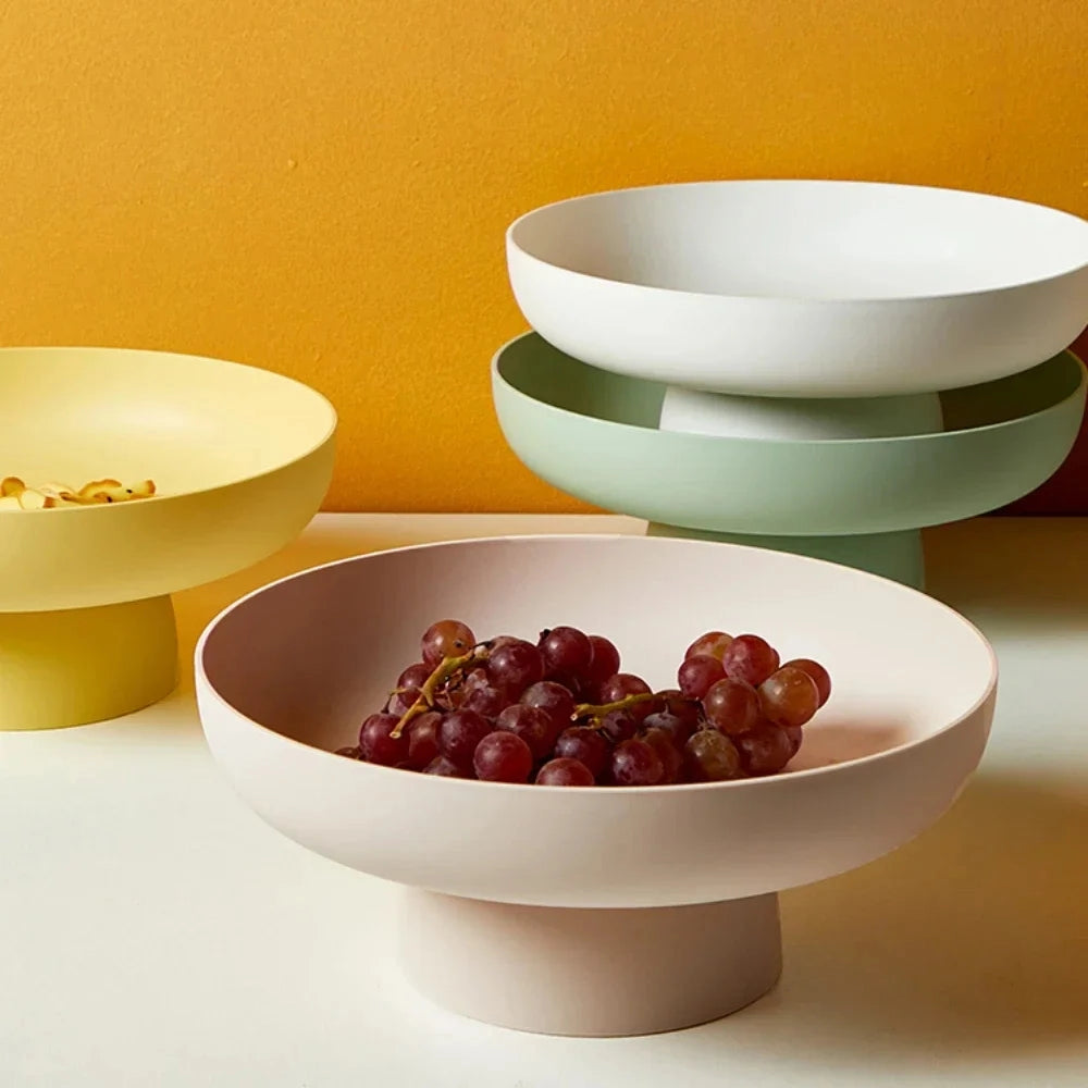 Retro Fruit Bowl with Vintage Leaf Design & Ceramic Finish