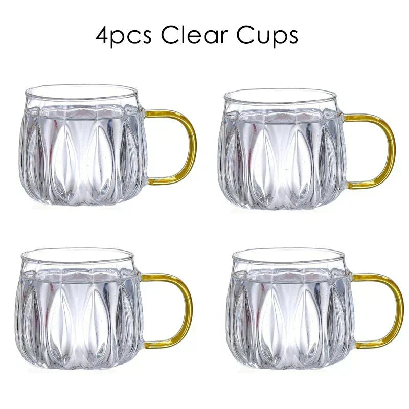 Retro Style Glass Water Jug with Matching Cups