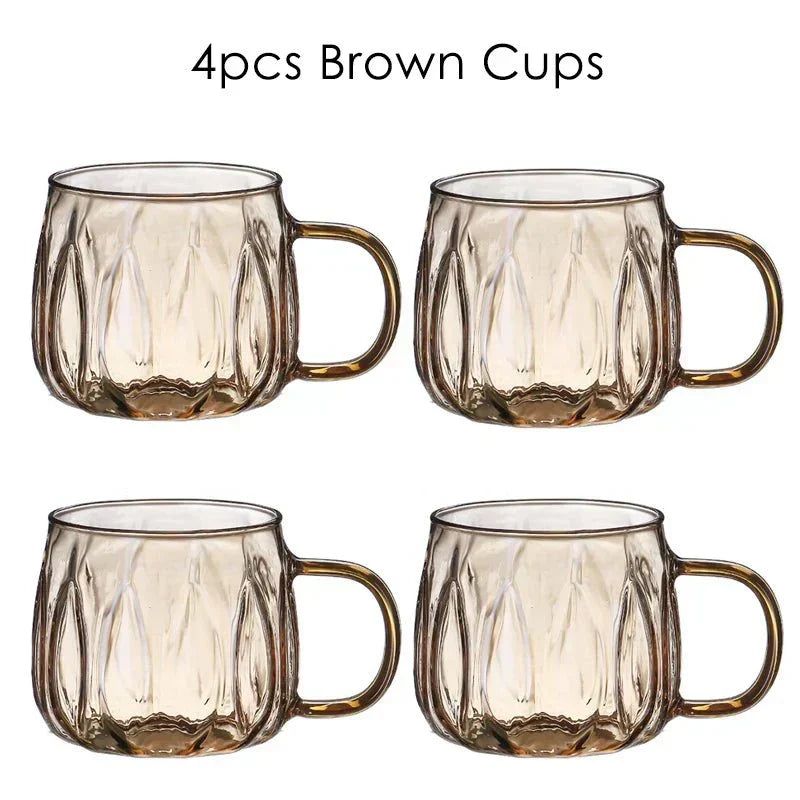 Retro Style Glass Water Jug with Matching Cups