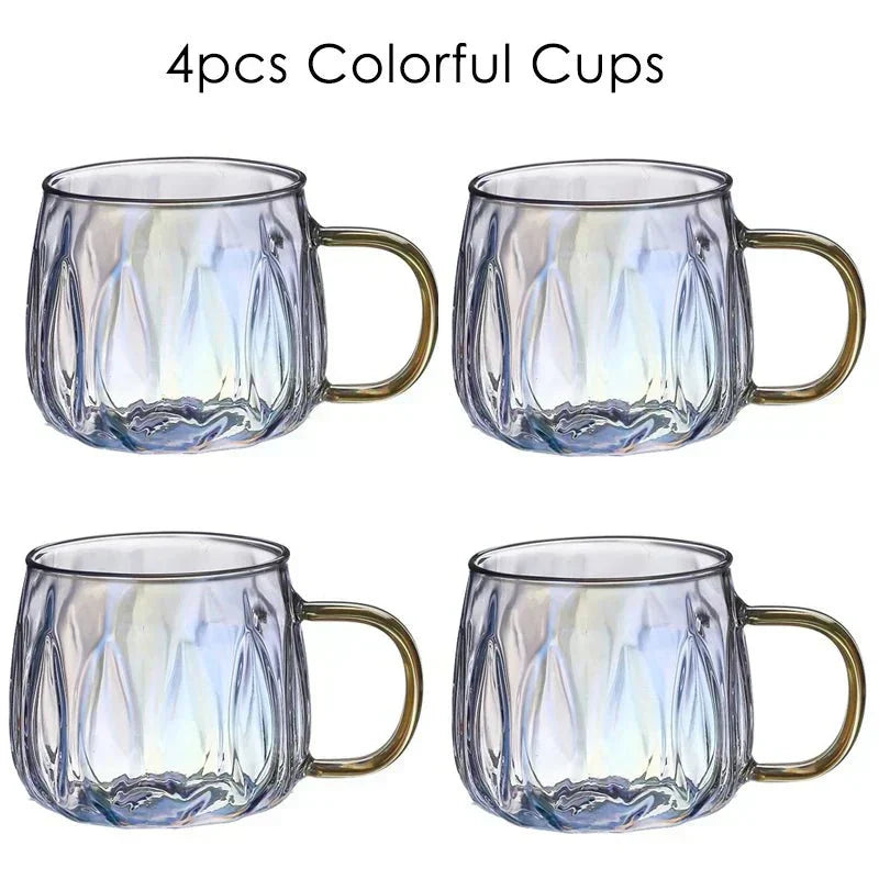 Retro Style Glass Water Jug with Matching Cups