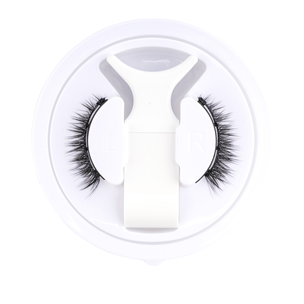 Reusable Glue-Free Magnetic False Eyelashes Kit with Tweezers, Black