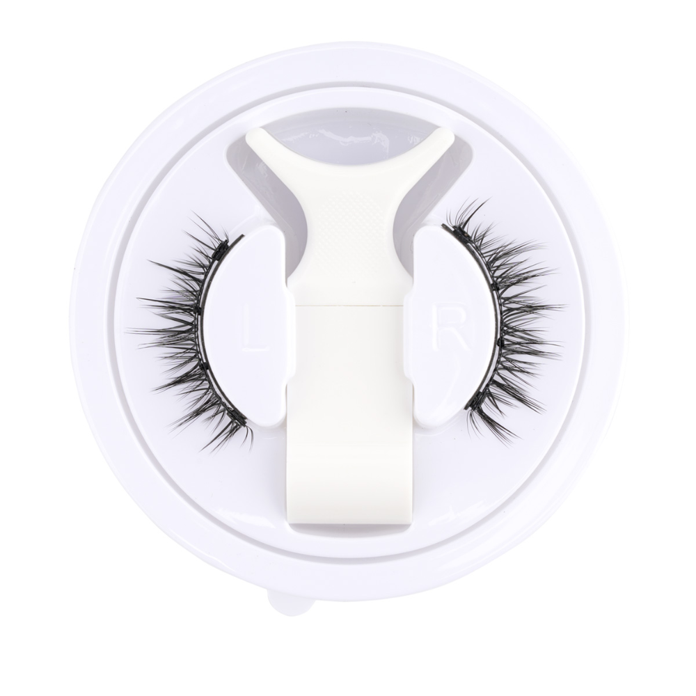 Reusable Glue-Free Magnetic False Eyelashes Kit with Tweezers, Black