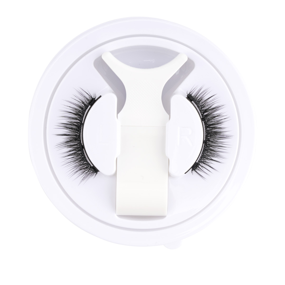 Reusable Glue-Free Magnetic False Eyelashes Kit with Tweezers, Black