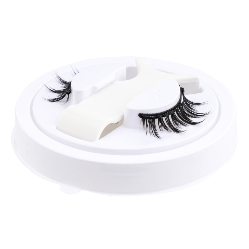 Reusable Glue-Free Magnetic False Eyelashes Kit with Tweezers, Black