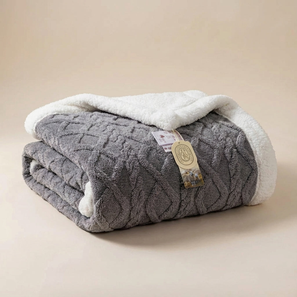 Reversible Plush Bed Throw
