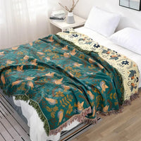 Reversible Scandinavian Bird Pattern Blanket