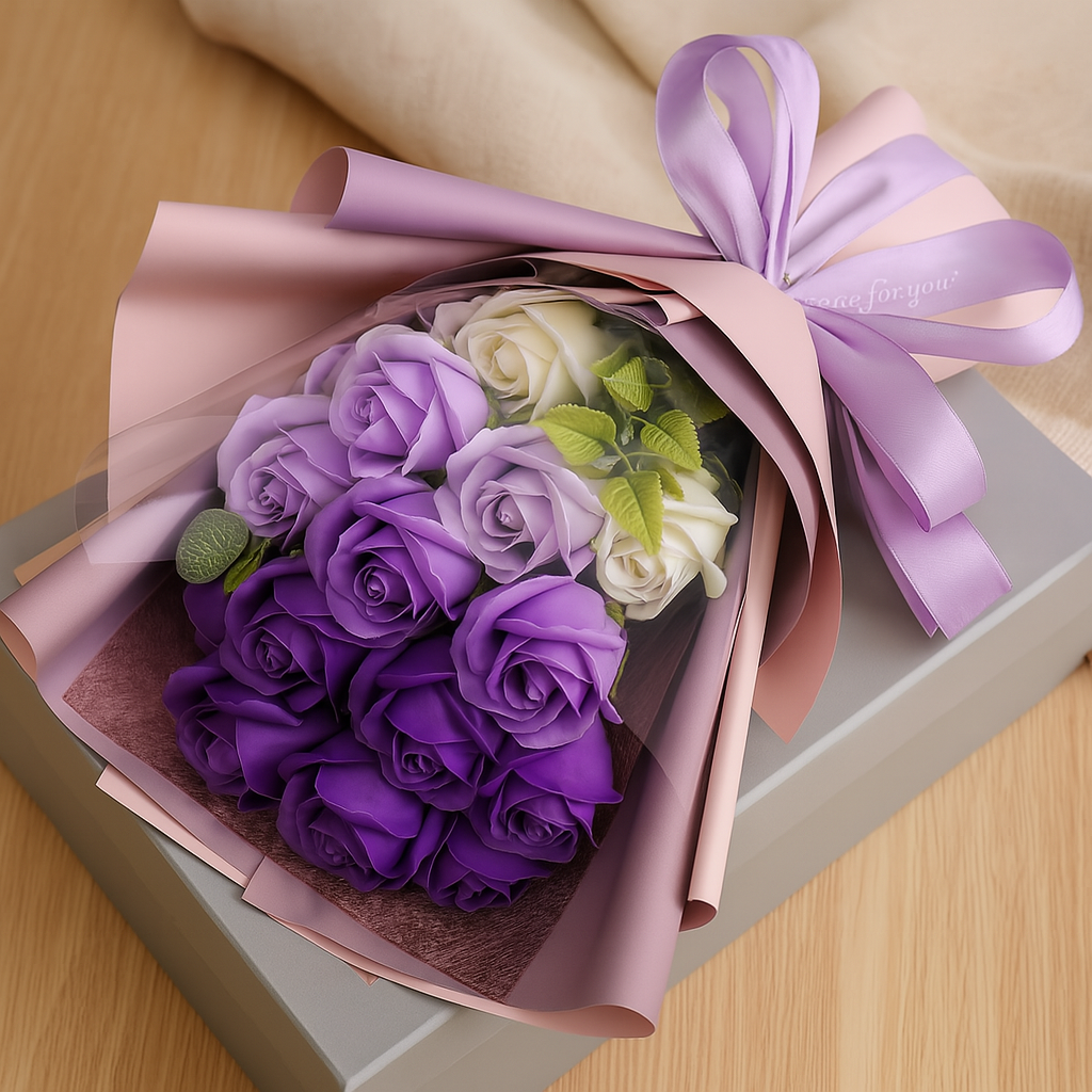 Romantic Soap Rose Bouquet Gift for Valentine's Day