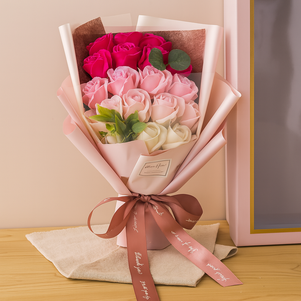 Romantic Soap Rose Bouquet Gift for Valentine's Day