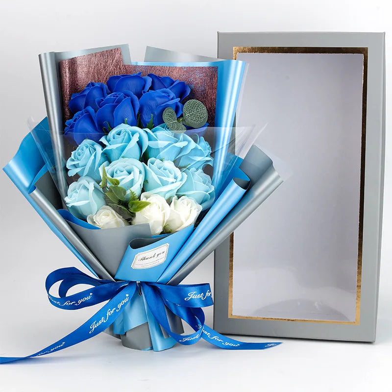 Romantic Soap Rose Bouquet Gift for Valentine's Day