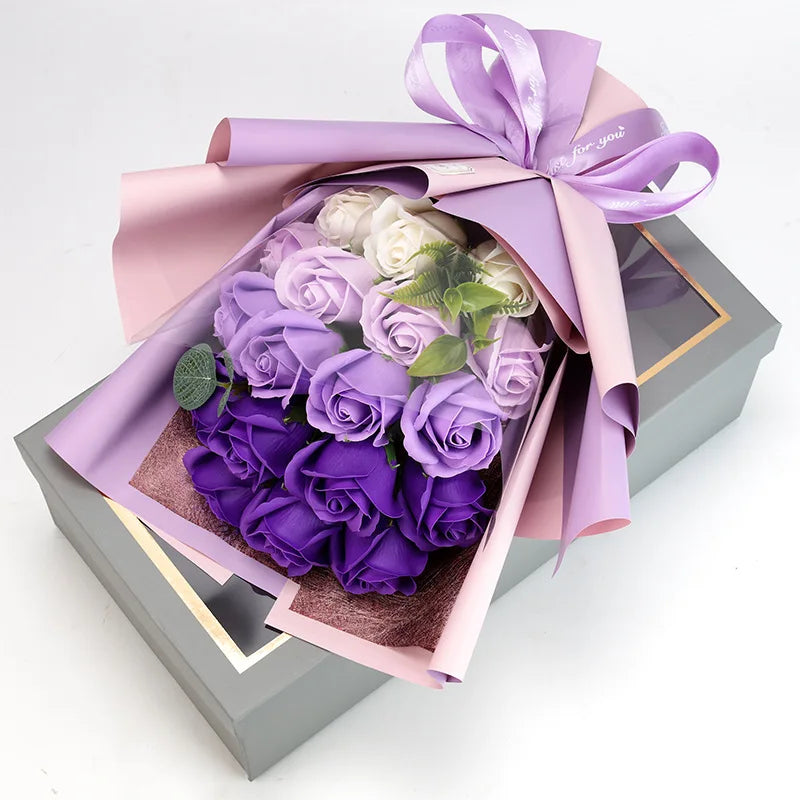 Romantic Soap Rose Bouquet Gift for Valentine's Day
