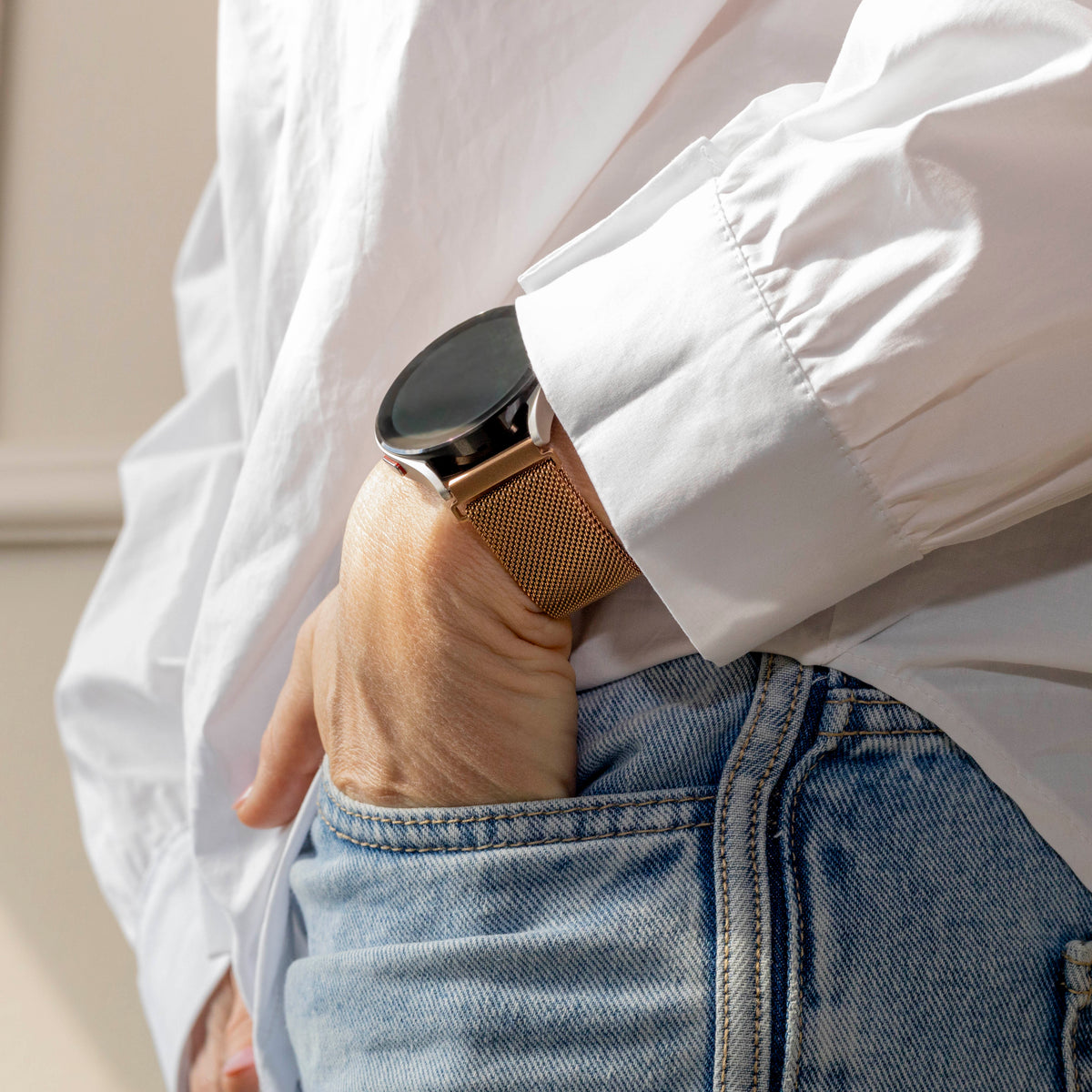Rose Gold Milanese Quick-Release Watch Strap