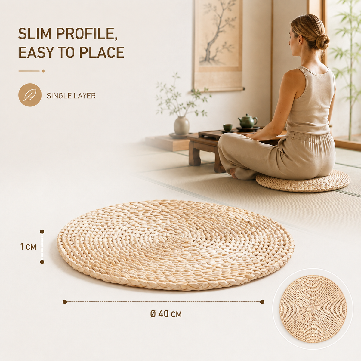 Round Braided Floor Cushion