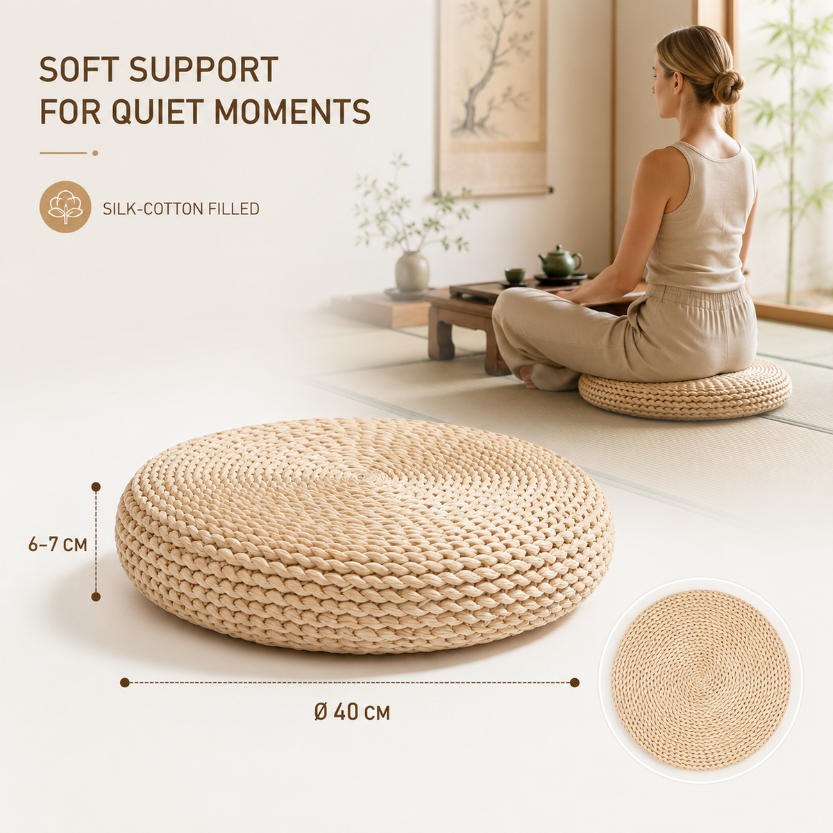Round Braided Floor Cushion