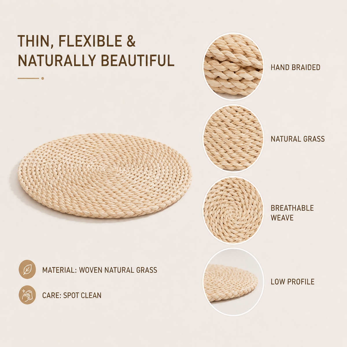 Round Braided Floor Cushion