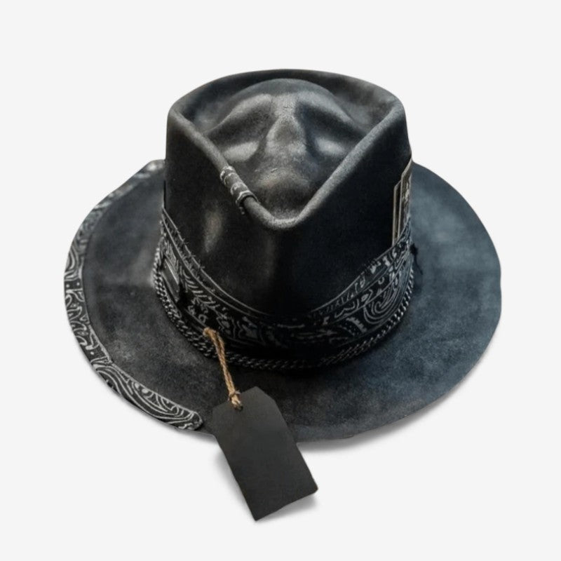 Round Leather Skull Pattern Hat