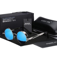 Round Polarized Steampunk Retro Sunglasses