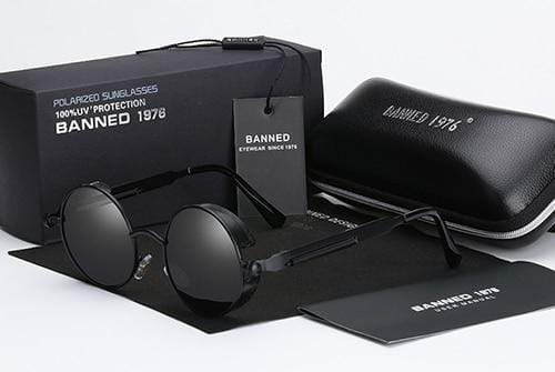 Round Polarized Steampunk Retro Sunglasses