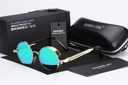 Round Polarized Steampunk Retro Sunglasses