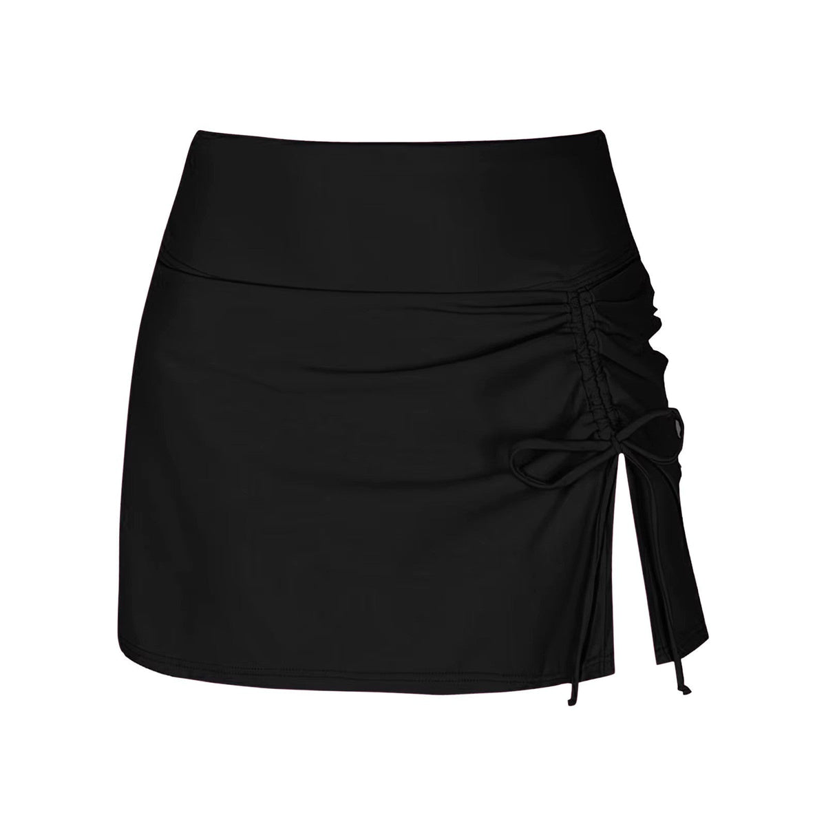 Ruched Swim Skirt with Side Slit