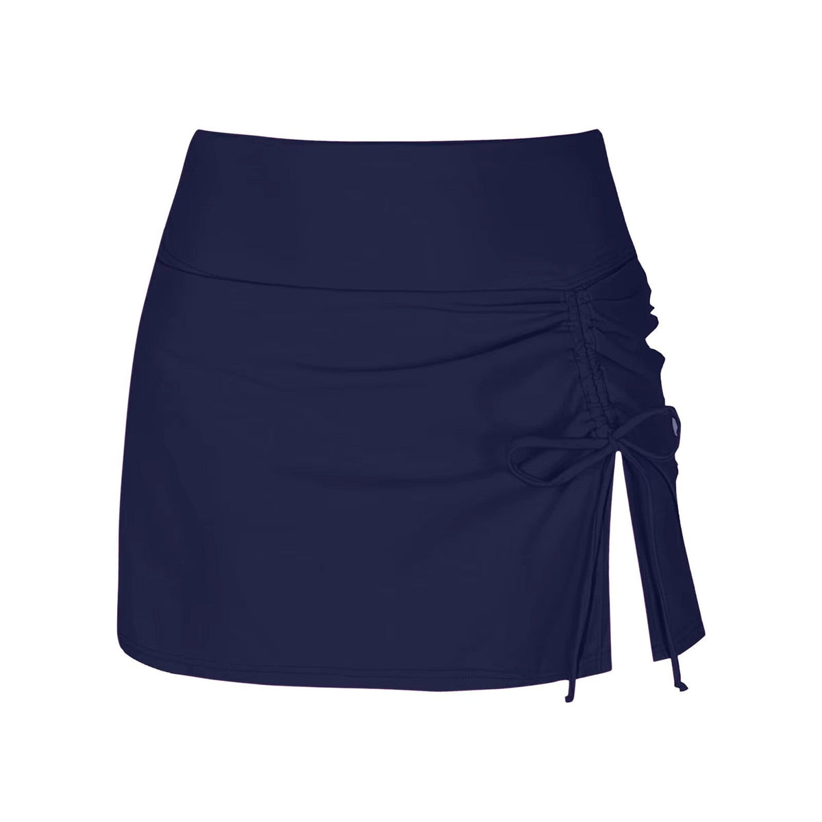 Ruched Swim Skirt with Side Slit