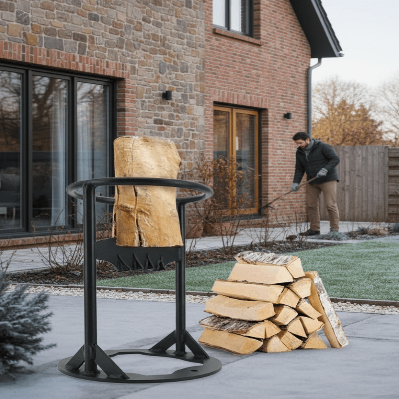 Safe Cast Iron Wood Splitting Tool for Easy Winter Preparation