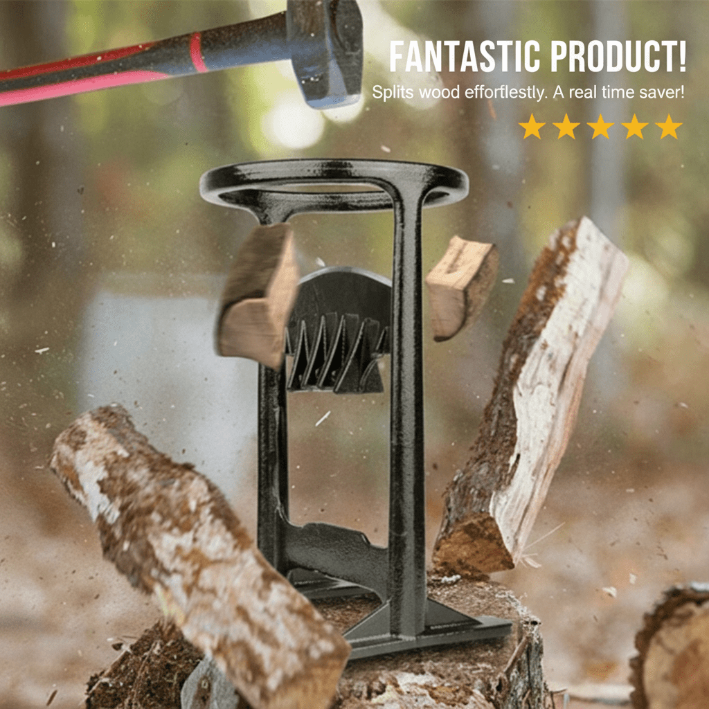 Safe Cast Iron Wood Splitting Tool for Easy Winter Preparation