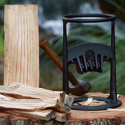 Safe Cast Iron Wood Splitting Tool for Easy Winter Preparation